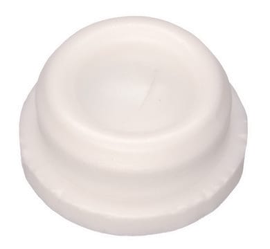 Versa Vial&#8482; closures, 12 mm diameter, pkg 100 white PTFE/silicone plug (with slit)