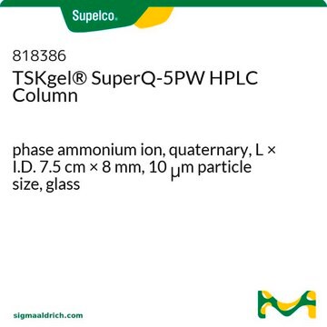 TSKgel&#174; SuperQ-5PW HPLC Column phase ammonium ion, quaternary, L × I.D. 7.5&#160;cm × 8&#160;mm, 10&#160;&#956;m particle size, glass