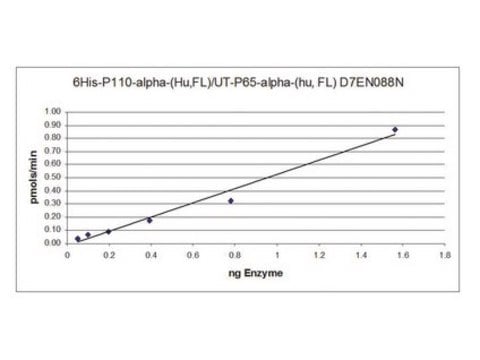 PI3 Kinase (p110&#945;/p65&#945;), 10 &#181;g Complex of N-terminal 6His-tagged, recombinant, full-length Human p110&#945; &amp; untagged, recombinant, full length Human p65&#945;. For use in Kinase Assays.