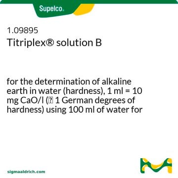 Titriplex&#174; solution B for the determination of alkaline earth in water (hardness), 1 ml = 10 mg CaO/l (&#8793; 1 German degrees of hardness) using 100 ml of water for 1000 ml Titrisol&#174;