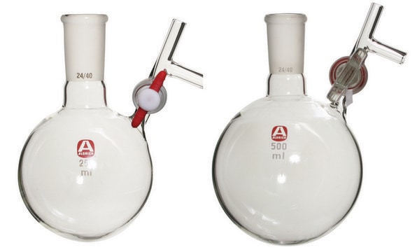 Aldrich&#174; round-bottom storage flask with stopcock-equipped septum-inlet capacity 250&#160;mL, with 2 mm PTFE stopcock, joint: ST/NS 29/32