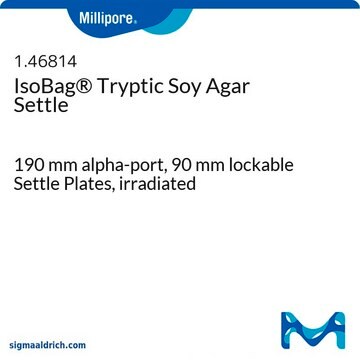 Gélose tryptone-soja - Boîtes de sédimentation prêtes à l'emploi IsoBag&#174;, 190 mm alpha-port, ICR plus lockable Plates, sterile; irradiated, plate diam. 90&#160;mm, suitable for air monitoring