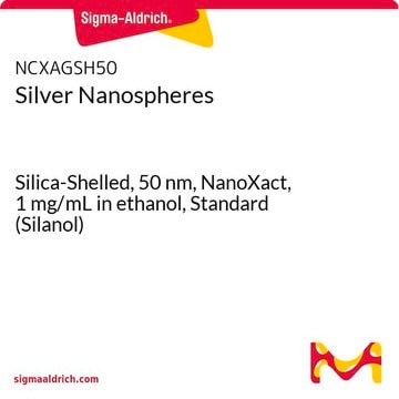 银纳米球 Silica-Shelled, 50&#160;nm, NanoXact, 1&#160;mg/mL in ethanol, Standard (Silanol)