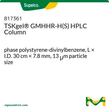 TSKgel&#174; GMHHR-H(S) HPLC Column phase polystyrene-divinylbenzene, L × I.D. 30&#160;cm × 7.8&#160;mm, 13&#160;&#956;m particle size