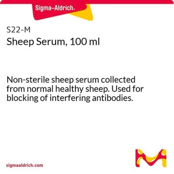 Sheep Serum, 100 ml Non-sterile sheep serum collected from normal healthy sheep. Used for blocking of interfering antibodies.