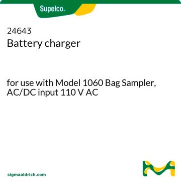 Battery charger for use with Model 1060 Bag Sampler, AC/DC input 110 V AC