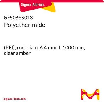 Polyetherimide (PEI), rod, diam. 6.4&#160;mm, L 1000&#160;mm, clear amber