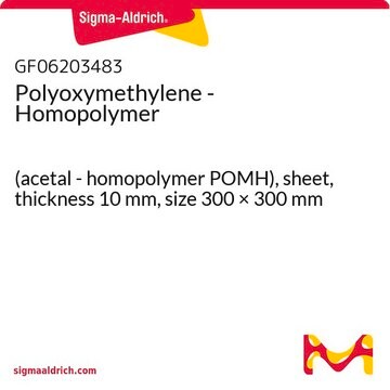 Polyoxymethylene - Homopolymer (acetal - homopolymer POMH), sheet, thickness 10&#160;mm, size 300 × 300&#160;mm