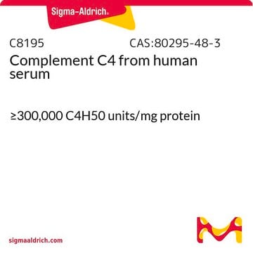 Complement&nbsp;C4 来源于人类血清 &#8805;300,000&#160;C4H50 units/mg protein