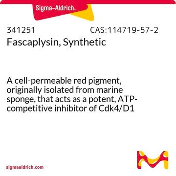 Fascaplysin, Synthetic A cell-permeable red pigment, originally isolated from marine sponge, that acts as a potent, ATP-competitive inhibitor of Cdk4/D1 (IC&#8325;&#8320; = 0.35 &#181;M).