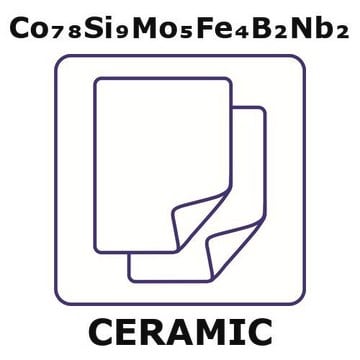 Cobalt/Silicon/Molybdenum/Iron/Boron/Niobium foil, Co 78%/Si 9%/Mo 5%/Fe 4%/B 2%/Nb 2%, thickness 0.023&#160;mm, length 10 m, coil width 20&#160;mm