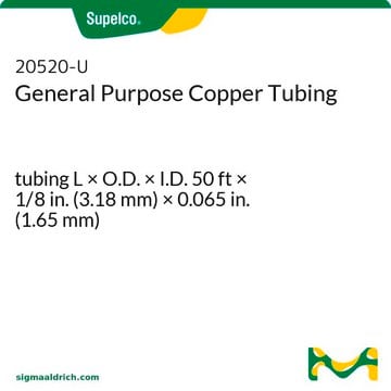 Tube en cuivre à usage général tubing L × O.D. × I.D. 50&#160;ft × 1/8&#160;in. (3.18&#160;mm) × 0.065&#160;in. (1.65&#160;mm)