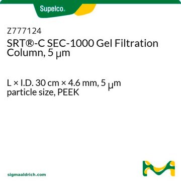 SRT&#174;-C SEC-1000 Gel Filtration Column, 5 &#956;m L × I.D. 30&#160;cm × 4.6&#160;mm, 5&#160;&#956;m particle size, PEEK