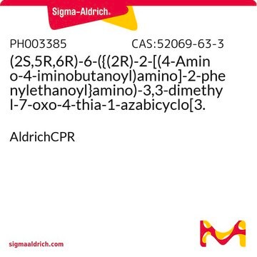 (2S,5R,6R)-6-({(2R)-2-[(4-Amino-4-iminobutanoyl)amino]-2-phenylethanoyl}amino)-3,3-dimethyl-7-oxo-4-thia-1-azabicyclo[3.2.0]heptane-2-carboxylic acid AldrichCPR