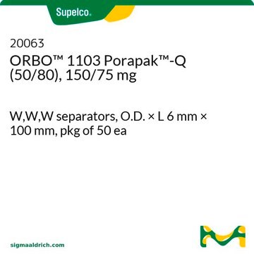 ORBO&#8482;&nbsp;1103, Porapak&#8482;-Q&nbsp;(50/80), 150/75&nbsp;mg W,W,W separators, O.D. × L 6&#160;mm × 100&#160;mm, pkg of 50&#160;ea