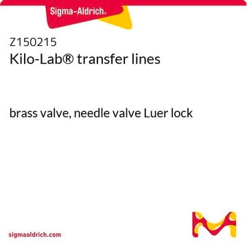 Kilo-Lab&#174; transfer lines brass valve, needle valve Luer lock