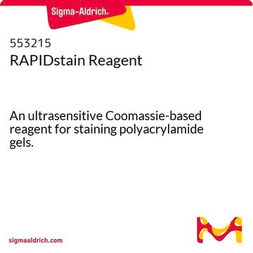 RAPIDstain Reagent An ultrasensitive Coomassie-based reagent for staining polyacrylamide gels.