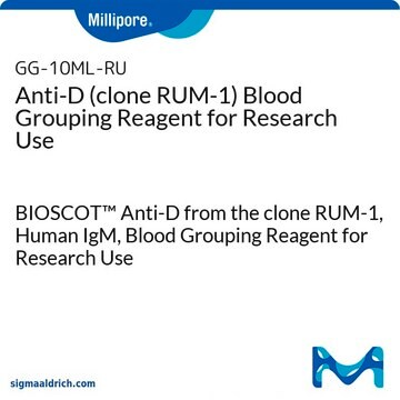 Reagent For Research Use - ABO &amp; RHD (Rh) Specificities BIOSCOT&#8482; Anti-D from the clone RUM-1, Human IgM, Blood Grouping Reagent for Research Use