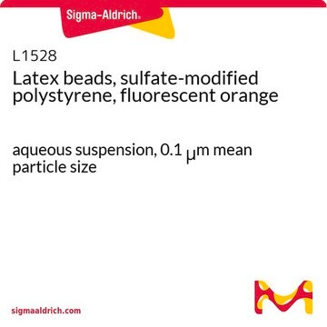 乳胶珠，硫酸盐改性聚苯乙烯，荧光橙 aqueous suspension, 0.1&#160;&#956;m mean particle size