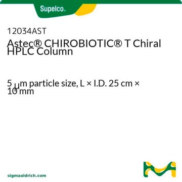 Columna quiral para HPLC Astec&#174; CHIROBIOTIC&#174; T 5&#160;&#956;m particle size, L × I.D. 25&#160;cm × 10&#160;mm