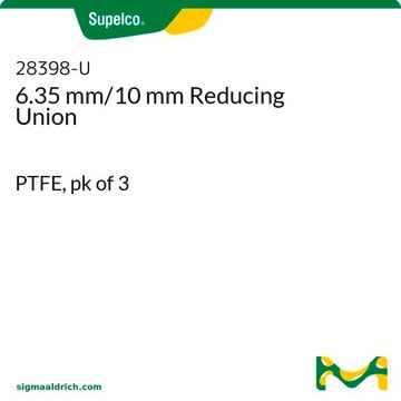 6.35mm/10mm Reducing Union PTFE, pk of 3