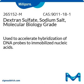 Dextran Sulfate, Sodium Salt, Molecular Biology Grade Used to accelerate hybridization of DNA probes to immobilized nucleic acids.