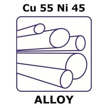 Constantan- resistance alloy rod, Cu 55%/Ni 45%, 10&#160;mm diameter, length 1000 mm, temper annealed