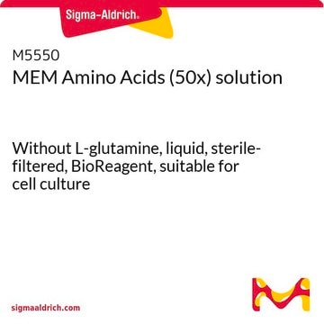 MEM Amino Acids (50x) solution Without L-glutamine, liquid, sterile-filtered, BioReagent, suitable for cell culture