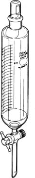 Pyrex&#174; cylindrical separatory funnel, PTFE stopcock with standard taper joints, graduated, joint: ST/NS 24/40