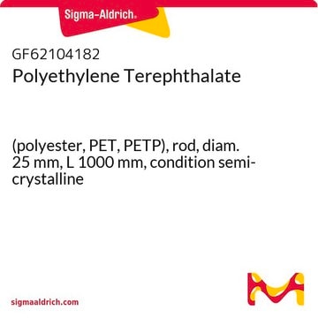 Polyethylene Terephthalate (polyester, PET, PETP), rod, diam. 25&#160;mm, L 1000&#160;mm, condition semi-crystalline