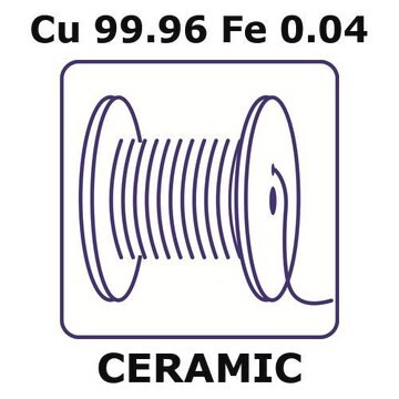 Magnetic copper wire, Cu 99.96%/Fe 0.04%, 0.5&#160;mm diameter, length 5 m, filament diameter 0.1 microns