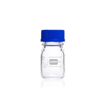 Duran&#174; Gl 45 Laboratory Glass Bottle Protect plastic-coated glass bottle (PU), with screw cap to drain contents (Without pouring ring), capacity 100&#160;mL