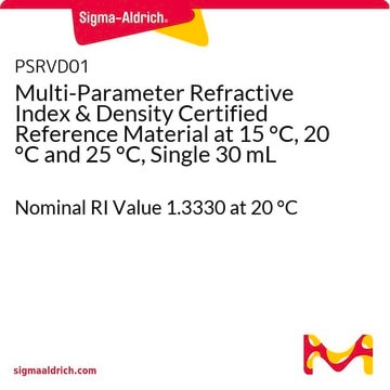 Multiparameter-Brechungsindex &amp; Dichte Zertifiziertes Referenzmaterial bei 15&nbsp;°C, 20&nbsp;°C und 25&nbsp;°C, Einzeln 30&nbsp;ml Nominal RI Value 1.3330 at 20 °C