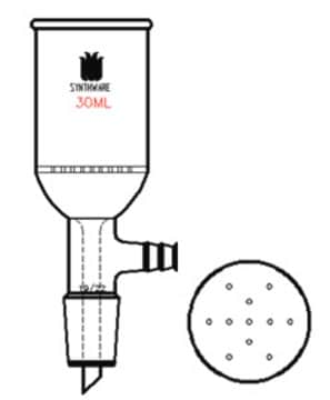 Synthware&#8482;Buchner funnel with perforated plate 30 mL, joint: ST/NS 24/40, plate O.D. 32&#160;mm