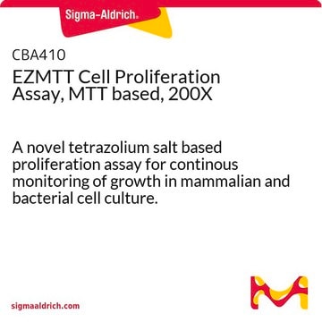 Saggio di proliferazione cellulare con EZMTT, basato su MTT, 220X A novel tetrazolium salt based proliferation assay for continous monitoring of growth in mammalian and bacterial cell culture.