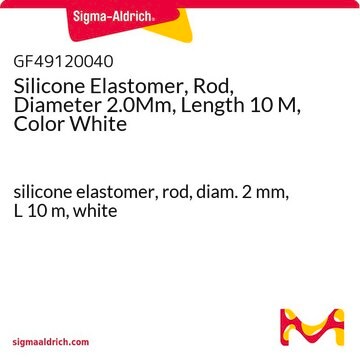 Silicone Elastomer, Rod, Diameter 2.0Mm, Length 10 M, Color White silicone elastomer, rod, diam. 2&#160;mm, L 10&#160;m, white