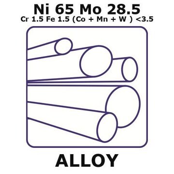 Hastelloy&#174; B-3 alloy, Ni65Mo28.5Cr1.5Fe1.5(Co+Mn+W)3.5max 200mm rod, 5.5mm diameter, annealed