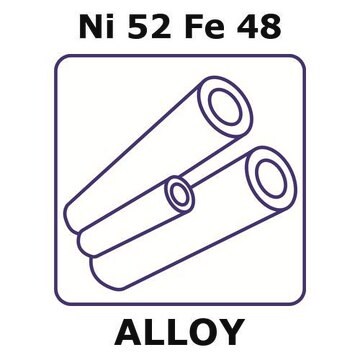 Nickel-iron alloy, Ni52Fe48 500mm tube, 6.5mm outside diameter, 0.07mm wall thickness, 6.36mm inside diameter