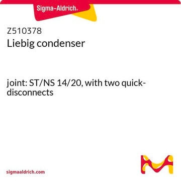 Liebig condenser with two quick-disconnects, joint: ST/NS 14/20