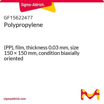 Polypropylene (PP), film, thickness 0.03&#160;mm, size 150 × 150&#160;mm, condition biaxially oriented