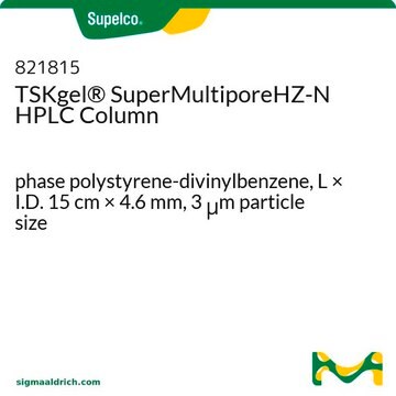 Columna para HPLC TSKgel&#174; SuperMultiporeHZ-N phase polystyrene-divinylbenzene, L × I.D. 15&#160;cm × 4.6&#160;mm, 3&#160;&#956;m particle size