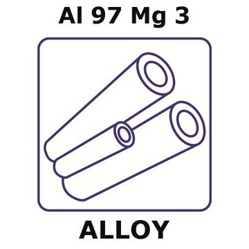 Aluminum-magnesium alloy, Al97Mg3 100mm tube, 0.53mm outside diameter, 0.075mm wall thickness, 0.38mm inside diameter, as drawn