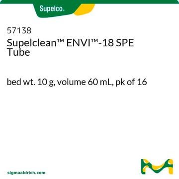 Tubo Supelclean&#8482; ENVI&#8482;-18 SPE bed wt. 10&#160;g, volume 60&#160;mL, pk of 16