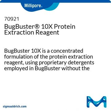 BugBuster&#174; 10&nbsp;X Proteinextraktionsreagens BugBuster 10X is a concentrated formulation of the protein extraction reagent, using proprietary detergents employed in BugBuster without the addition of salts or buffer components.