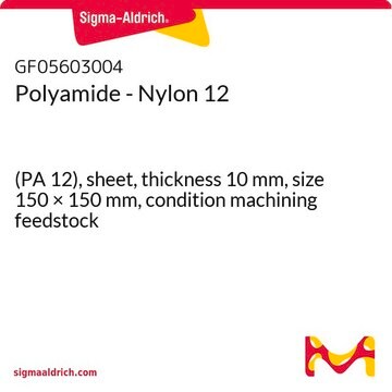 Polyamide - Nylon 12 (PA 12), sheet, thickness 10&#160;mm, size 150 × 150&#160;mm, condition machining feedstock