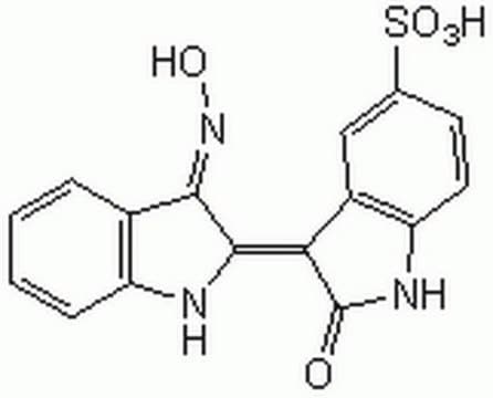 Indirubin-3&#8242;-monoxime-5-sulphonic Acid A potent, reversible, and selective inhibitor of Cdk1 (IC&#8325;&#8320; = 5 nM) and Cdk5 (IC&#8325;&#8320; = 7 nM) and glycogen synthase kinase-3&#946; (GSK-3&#946;; IC&#8325;&#8320; = 80 nM).