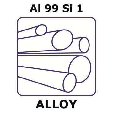 Aluminum/Silicon rod, Al 99%/Si 1%, 5&#160;mm diameter, length 500 mm, bulk density 2.7&#160;g/cm3