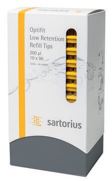 Sartorius low-retention pipette tips volume range 0.5-200&#160;&#956;L, refill tower