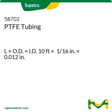 Tuyau en PTFE L × O.D. × I.D. 10&#160;ft × 1/16&#160;in. × 0.012&#160;in.