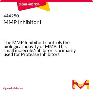 MMP Inhibitor I The MMP Inhibitor I controls the biological activity of MMP. This small molecule/inhibitor is primarily used for Protease Inhibitors applications.